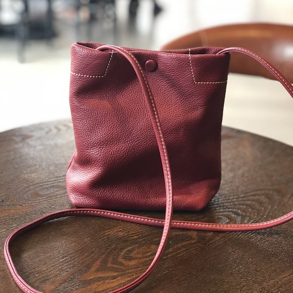 Mini Top layer cow leather bucket bag soft leather small bag main image 10